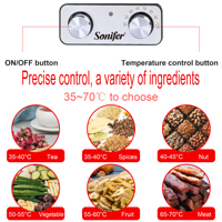 Sonifer SF-4017 Huishoudelijke Lage Temperatuur Aanpassing 5 Laag Mini Elektrische Fruitdroogmachine Voedsel Dehydrator