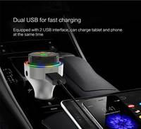Transmisor FM para Auto AP06 con Bluetooth 5.4, Perilla de Control Giratoria, Cargador USB, Reproductor de Música con Tarjeta TF, Llamadas Manos Libres, Cargador de Teléfono para Pasajeros DC12V