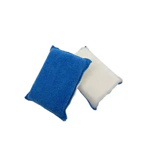 Customized Blue Absorbent Scratch Proof Car Wax Cleaning Sponge Microfiber Applicator Pads