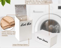 Support mural magnétique en bois 2-en-1 pour distributeur de feuilles de séchage et de capsules, avec bac à peluches, style ferme