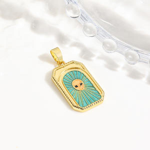 Collar con colgante de tarjeta de <span class=keywords><strong>Tarot</strong></span> fantasma de 18 quilates Chapado en cobre de lujo ligero, retención de Color, goteo de aceite, joyería de moda para mujer - Product Image 6