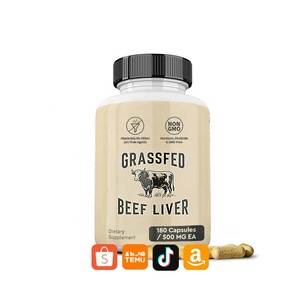 Grass Fed Beef Liver Capsules 500mg Per Capsule High Nutrient Density No Additive Fillers Non GMO 180 Capsule Dietary <strong>Supplement</strong> - Product Image 1