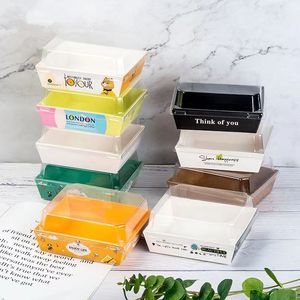 Sandwich Paper Box Bakery Deseert Takeaway Fast Food Donuts Paper Box Burger Food Kraft Paper Box