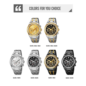 Skmei 2380 Montres de luxe pour hommes commerciaux matures avec bracelet en acier inoxydable Mouvement à quartz Cadran en verre Montres-bracelets Vente en gros - Product Image 4