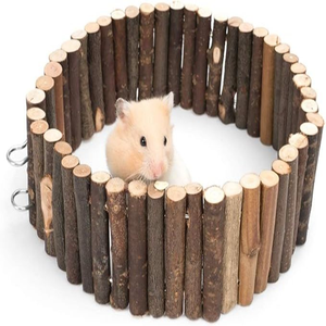 Échelles en bois naturel Hamster Jouets Friendly Wooden Bark Pet Toy Durable Robuste Clôture en bois Cage Décorations - Product Image 3