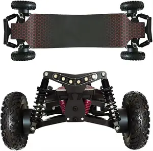 Skateboard électrique tout-terrain à double entraînement, roues personnalisées