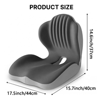 Coussin de siège en mousse à mémoire de forme avec support dorsal pour chaise de bureau, design ergonomique pour soulager la colonne vertébrale et les hanches, idéal pour le gaming