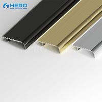 Offres en stock : Bande antidérapante en aluminium doré brillant pour bordure d'escalier, 2m de longueur
