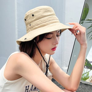 ZG Chapeau de protection solaire à large bord pour femme Chapeaux de pêcheur avec cordes - Product Image 4