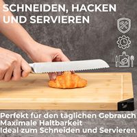 Bamboe snijplank met scherper, duurzaam, extra groot, dik, houten keuken snijplank
