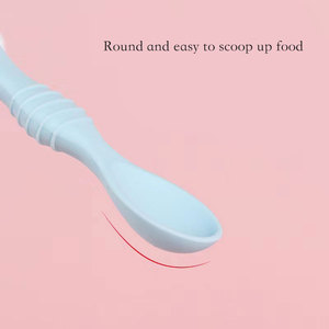 Cuchara <span class=keywords><strong>de</strong></span> silicona sin BPA para comer, para sopa, mordedor suave, para entrenamiento <span class=keywords><strong>de</strong></span> bebé, cuchara <span class=keywords><strong>de</strong></span> alimentación - Product Image 5