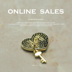 ชุดสูทผู้หญิงกระดุมโลหะสังกะสีอัลลอยสำหรับผู้หญิงกระดุมเย็บรูปหัวใจ18มม. 23มม. แปลกใหม่ - Product Image 6