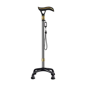 Bastón Inteligente Recargable con Luz, Antideslizante, de Cuatro Patas, para Personas Mayores, de Aleación de Aluminio, Color Negro - Product Image 1