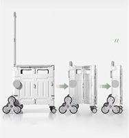 Chariot de courses pliable avec poignée télescopique et roues, chariot de camping pliable