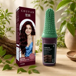 Crema de Coloración Capilar OEM ODM 200ml a Base de Plantas Nutritiva Borgoña Marca Privada con Aplicador de Peine - Product Image 1