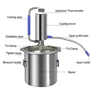 Destilador casero Moonshine de 12L, Kit de elaboración de cerveza, pequeña destilación de alcohol