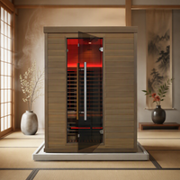 Sauna électrique en bois massif pour 3 personnes, chauffage infrarouge à spectre complet, vapeur sèche, faible EMF, panneau de commande informatisé, bien-être