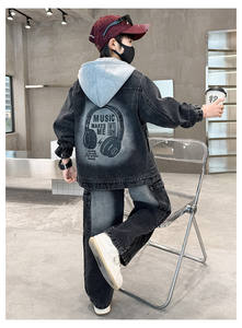 Traje <span class=keywords><strong>de</strong></span> dos piezas para niños, estilo coreano, primavera 2026, nuevo, informal americano, <span class=keywords><strong>de</strong></span> manga larga, con estampado vaquero, pantalones <span class=keywords><strong>de</strong></span> pierna ancha - Product Image 5