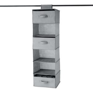 Basics 6 Tier Hanging Closet Organizer With Removable <b>Drawers</b> <b>For</b> Clothing Bedroom <b>Storage</b> Grey - Product Image 5