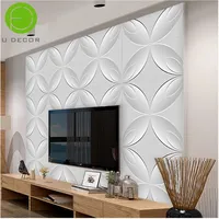 UDK-paneles decorativos 3D con diseño de diamante, papel tapiz blanco mate, molde Mural, pegatina de pared 3D para baño y cocina