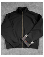 Sweat à capuche zippé pour homme, col montant, 430 g/m², ultra lourd, en molleton bouclette, patchwork, style streetwear américain, logo personnalisé