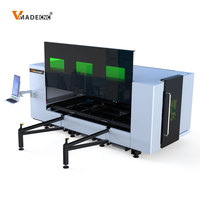 Máquina de Corte Láser de Fibra de 3Kw con Puerta Eléctrica y Plataforma de Trabajo Única, Modelo Cerrado, Controlada por Software