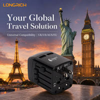 Adaptor Colokan Universal UK/US/AU/EU Tipe G/A/B/I Output AC dengan Dua Port USB untuk Penggunaan Laptop