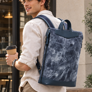 <b>Large</b> Capacity OEM ODM Denim Travel Tote Bag Weekender <b>Backpack</b> Storage Bag Customizable Logo Color for daily commuting - Product Image 1
