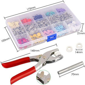 100/200 Set 10 boutons <span class=keywords><strong>de</strong></span> couture en métal <span class=keywords><strong>de</strong></span> couleur goujons presseurs creux/solides pour l'installation <span class=keywords><strong>de</strong></span> sacs à vêtements outil <span class=keywords><strong>de</strong></span> pince - Product Image 6