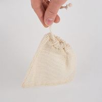Sacs de conservation des produits réutilisables vintage beige, porte-savon, gommage corporel, pochette moussante, sac à linge en jute à cordon