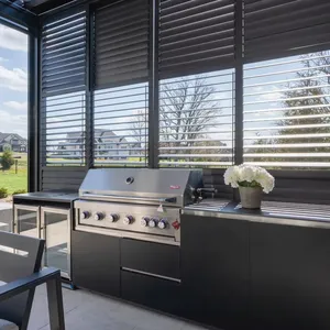 Outdoor Kitchen With Refrigerator And Grill Stainless Steel Outdoor Kitchen Cabinets