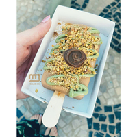 Boîte à glace personnalisée de qualité alimentaire, boîte à emporter pour sucettes glacées, plateau en papier pour emballage, boîte à emporter pour desserts, plateau en papier pour glace au chocolat