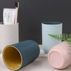 Vaso para Enjuague Bucal de Dos Tonos, Plástico, para Baño, Portacepillos de Dientes, Diseño Minimalista, Ligero, de Un Solo Uso - Product Image 2