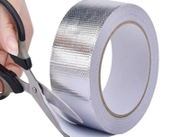 Ruban adhésif en fibre de verre ignifuge haute température avec feuille d'aluminium pour isolation de tuyaux, résistant à la déchirure, réparation de métaux