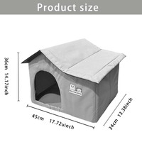 Feuille d'aluminium thermostatique pour chien, toutes saisons, universel, nid pour chat, motif solide, cabane en tissu Oxford, maison pour chats d'extérieur