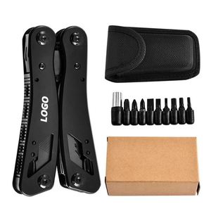 Outdoor Portable Black Stainless Steel <b>Multi</b> <b>Tool</b> Pliers with Folding Knife for <b>Camping</b>, Survival, and Everyday Use - Product Image 1