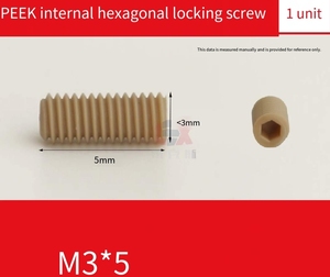 PEEK nội bộ lục giác khóa-in-place không đầu vít Vít Máy không có đầu nhiệt độ cao screwgb/T7 - Product Image 3