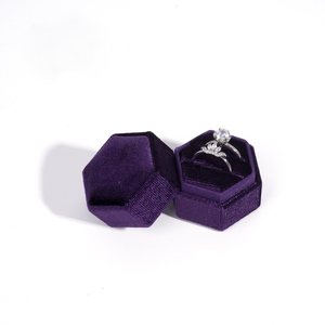 Caja de Joyería Hexagonal de Terciopelo con Doble Anillo y Logotipo Personalizado, para Propuesta de Matrimonio, Cumpleaños, Almacenamiento de Joyas, Embalaje de Joyería - Product Image 5