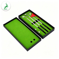 Ensemble de stylos en alliage en forme de club de mini-golf avec logo personnalisé, mini-drapeau et balles - Jeu de golf de bureau pour événements professionnels