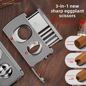 Portable moderne trois-en-un plat carré écologique coupe-cigare multifonctionnel en alliage de Zinc tranchant lisse perceuse accessoire pour - Product Image 3