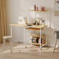 Bureau d'ordinateur compact personnalisé Bureau pliable mobile portable avec étagère de rangement à roulettes pour bureau salon