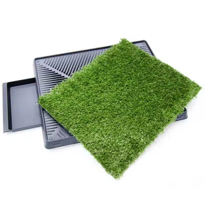 MMG Wasch bare Haustier Toilette Töpfchen Tablett Welpe Kleine Hunde gras matten Künstliche Hunde gras Pad mit Tablett aus Kunststoff - Product Image 2