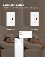 Interrupteur intelligent Wi-Fi Hooanke pour ventilateur et éclairage, compatible Alexa, en verre trempé et boîtier PC, portée 10-30m, 10A 240V