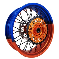 Jeu de roues à rayons en alliage anodisé CNC KYZ 17 pouces, moyeu bicolore Supermoto pour KTM XC XCW EXC SXF 125-500cc Enduro MX Racing Pro Kit