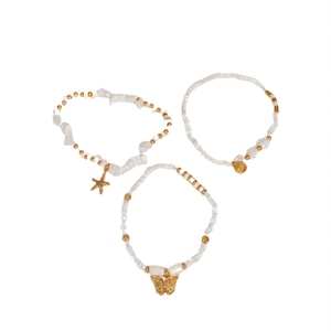 Fashion Beaded <b>Bracelets</b> <b>Set</b> 316L Stainless Steel PVD Gold Plating Sustainable Resistant Jewelry for Women - Product Image 2