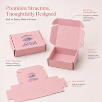 Boîtes d'emballage personnalisées de luxe en carton rose mat pour colis d'expédition et de colis postaux pour cosmétiques
