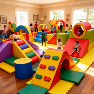 Promotion : Aire de jeux intérieure colorée <span class=keywords><strong>pour</strong></span> enfants, <span class=keywords><strong>petit</strong></span> château gonflable portable, <span class=keywords><strong>parc</strong></span> d'attractions souple <span class=keywords><strong>pour</strong></span> maternelles - Product Image 1