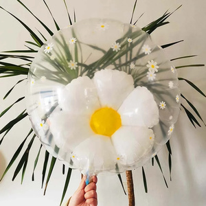 Ballons à hélium transparents en forme de marguerite, de tournesol et de frangipanier rouge, décoration de mariage, fête d'anniversaire, jouets pour enfants, fête prénatale - Product Image 5