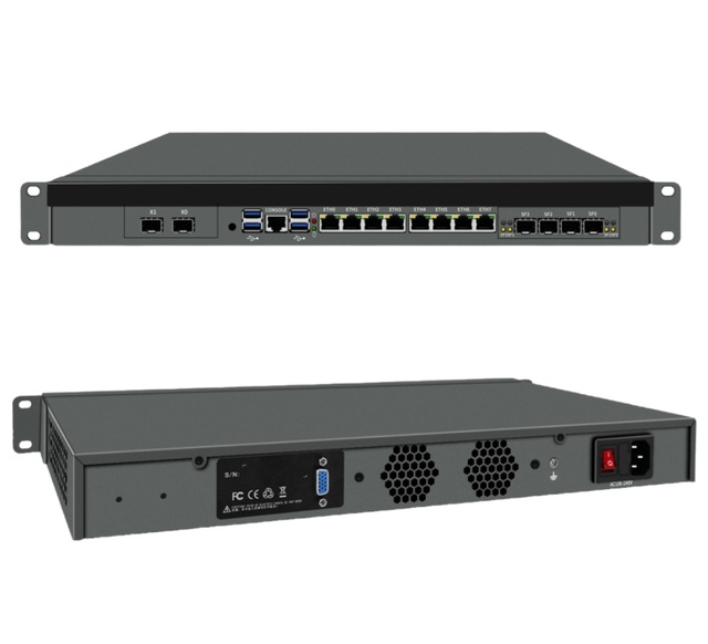 CAIXUNIPC 1U Rack Network Server PC 8*LAN 2.5G 6*SFP 10G Intel C612 Chipset Xeon LGA2011-3 Processor Network Mini PC 1U Server