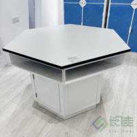 Mobilier de salle de classe en métal à tige moderne pour école Chaises de bureau simples pour étudiants et tables hexagonales réglables en hauteur avec évier